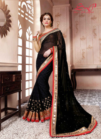 Black all over Saree - New India Fashion