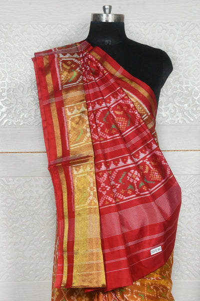 Pan chanda Maroon musterd Traditional Patola