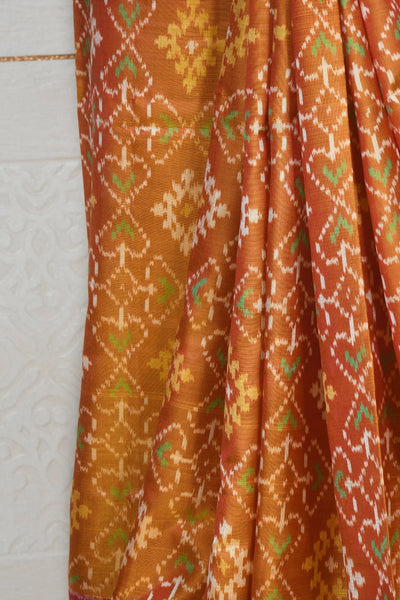 Pan chanda Maroon musterd Traditional Patola