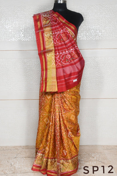 Pan chanda Maroon musterd Traditional Patola