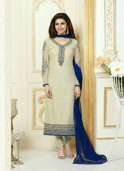 Off white straight salwar suit - New India Fashion