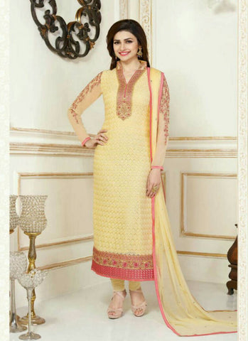 Yellow straight salwar suit - New India Fashion