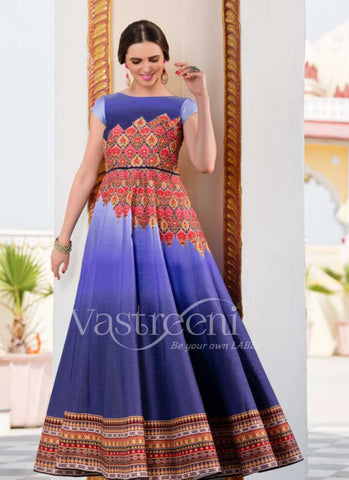 Blue lehenga saree - New India Fashion