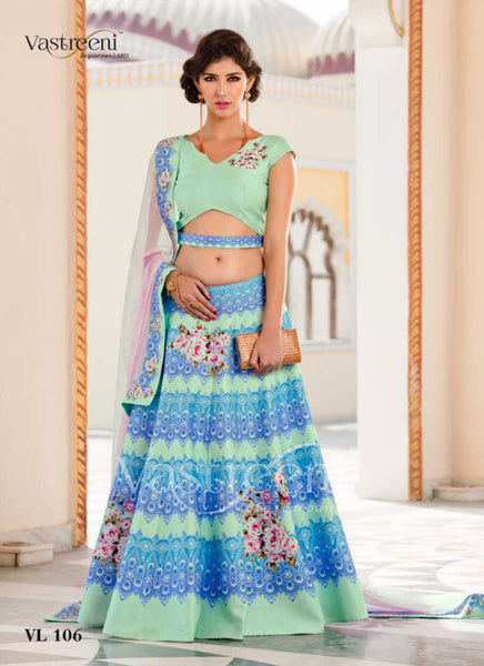 Buy F Plus Fashion Girls Net Embroidered Traditional Lehenga Choli (3-4  Years, Blue) at Amazon.in