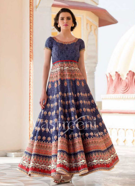 Pink and blue lehenga saree - New India Fashion