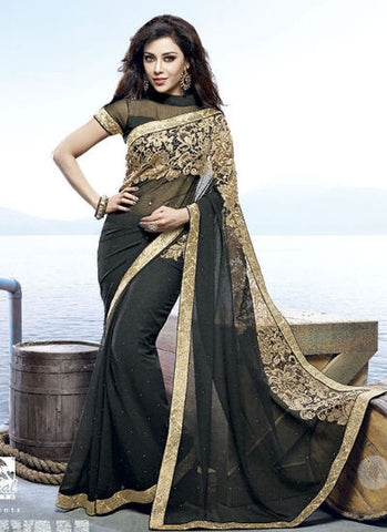 Black  vishal saree - New India Fashion