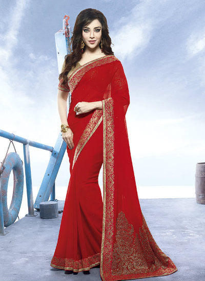 Red   vishal saree - New India Fashion