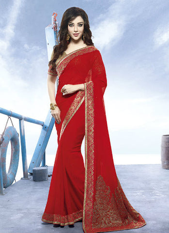 Red   vishal saree - New India Fashion