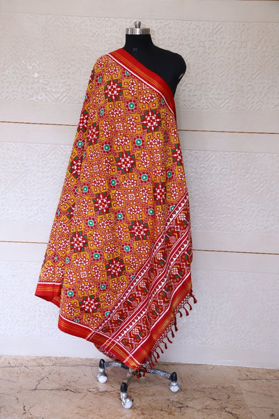 Golden Navratna Double ikat patola dupatta
