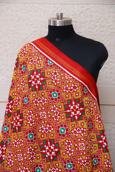 Golden Navratna Double ikat patola dupatta