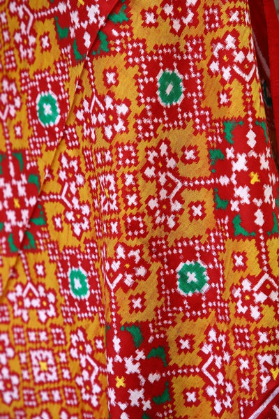 Golden Navratna Double ikat patola dupatta