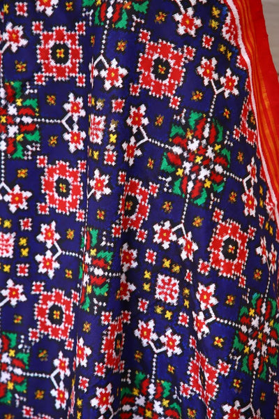 blue Navratna Double ikat dupatta