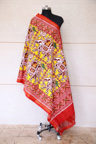 Ambadi Me Hathi Double Ikat Dupatta