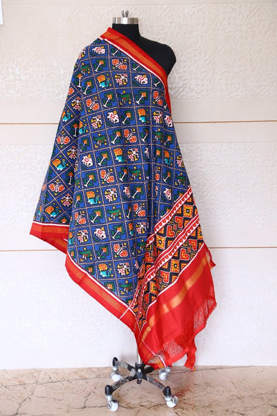 Double ikat Narikunj Patan Patola Dupatta