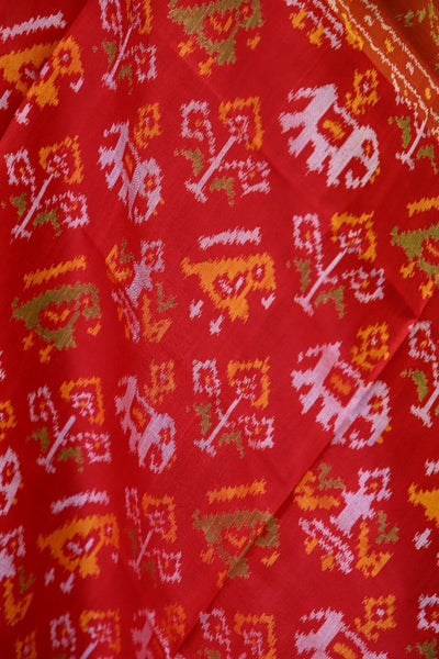 Traditional Hathipopat design in red colour Dupatta
