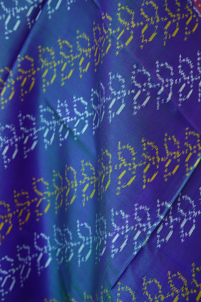 Traditional Ambadal Lehriya design in Green and blue combination