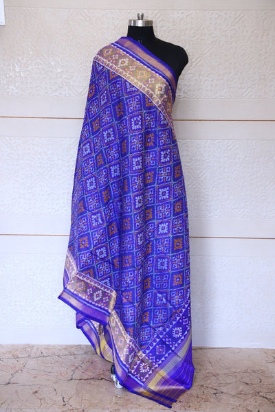 Traditional Panchanda design in Blue colour Dupatta