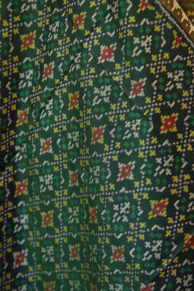 Traditional buttonful design in green colour Dupatta