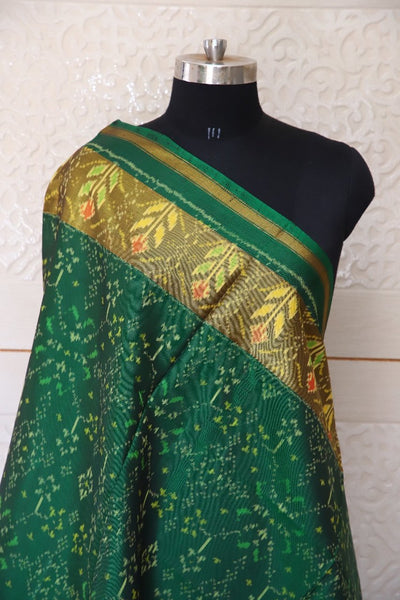 Traditional Navratna design in green colour
