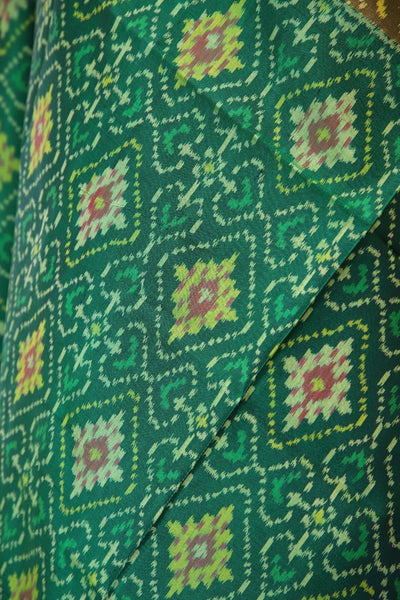 Traditional Panchanda design in Green colour