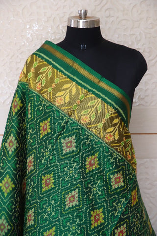 Traditional Panchanda design in Green colour