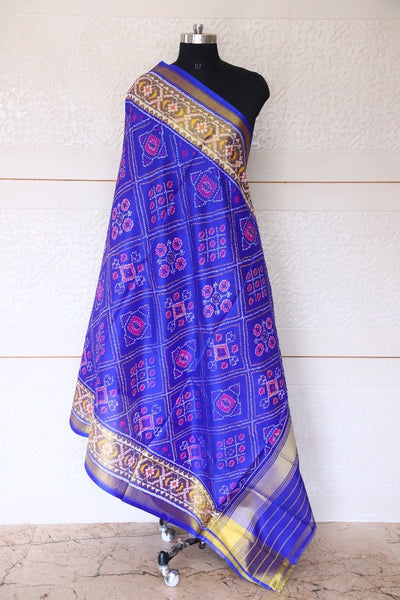 Patola Dupatta in fancy design with blue colour