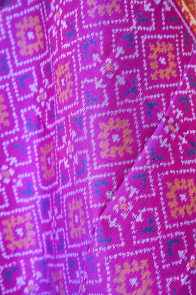 Traditional Panchanda Bhat design in blue and red combination