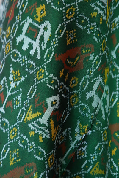 Traditional Sakdi Hathipopat design in green colour