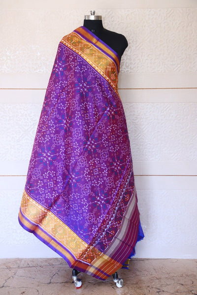 Traditional Navratna design in Red and blue combination colour Dupatta