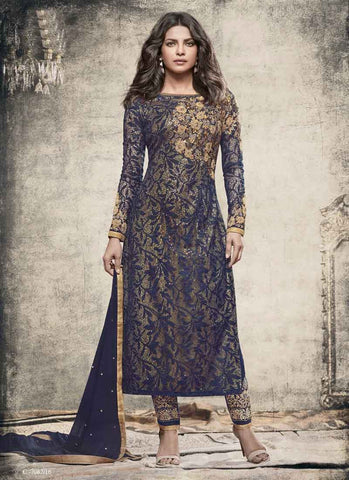 Turquoise blue indowestern dress 