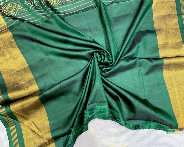 Narikunj Adatala bhat traditional Green Patola Saree