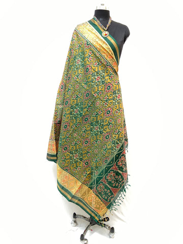Traditional Navratna design in Yellow and Green colour