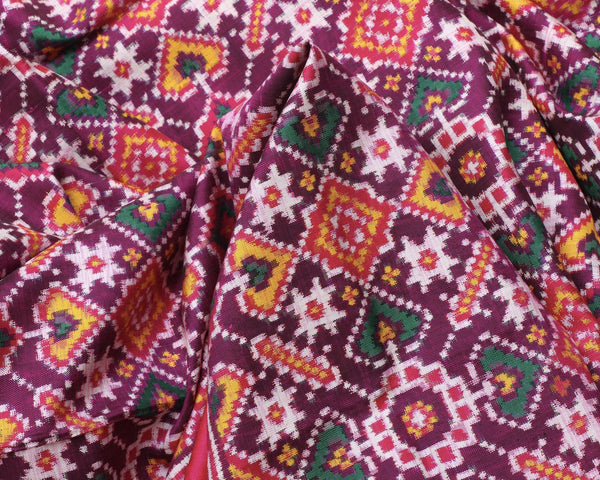 Pink double ikat Patan Patola Saree