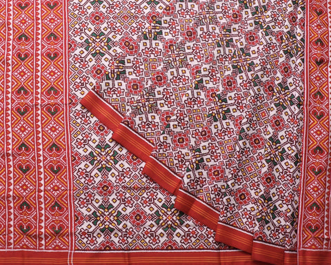 Pure White Navratna Patan Patola