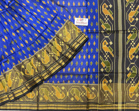 Black Pallu with tiny lines border Patola saree