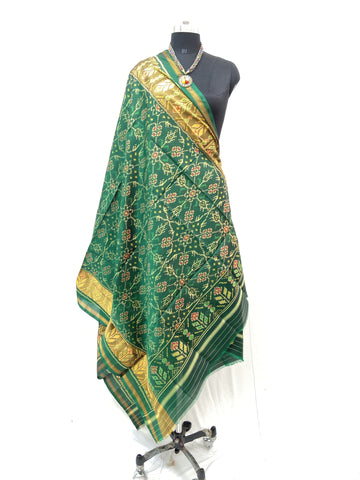 Traditional Chhabadi bhat design in gree colour