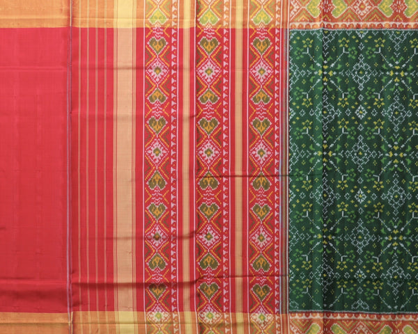 Maroon Green Navrata Bhat Patola Saree