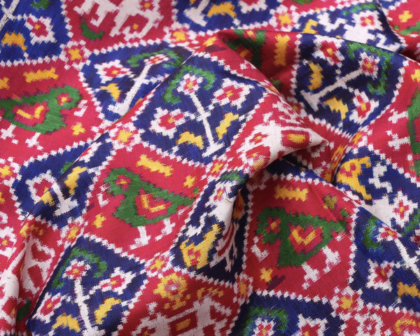 Pink and Blue Narikunj Patola