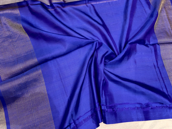 Magenta and blue leaf Design pallu Patola saree