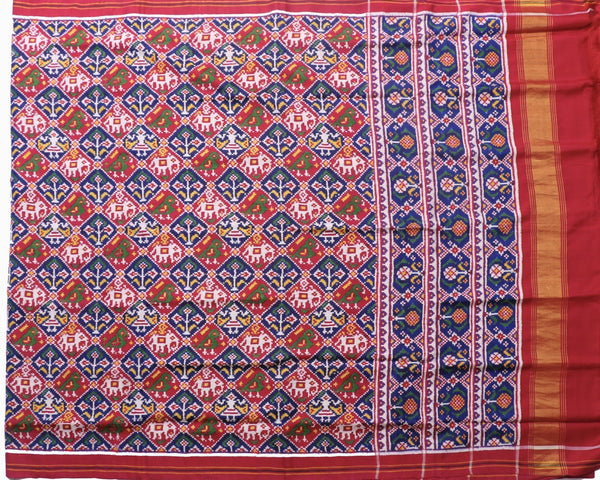 Pink and Blue Narikunj Patola
