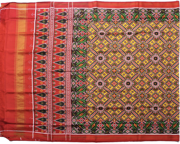 Haldi yellow Double ikat Patan Patola