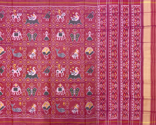 Baby Pink eight play Multi figure Patola saree