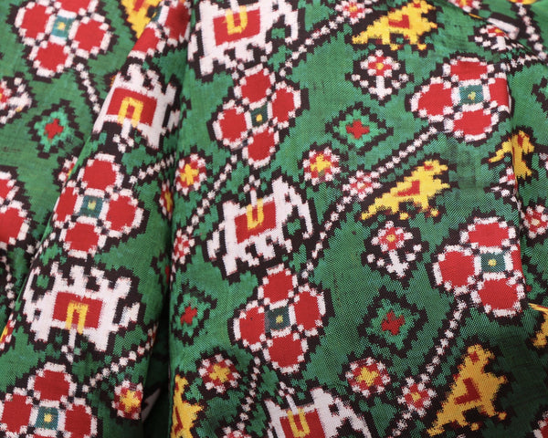 Green Double ikat Patan Patola Saree