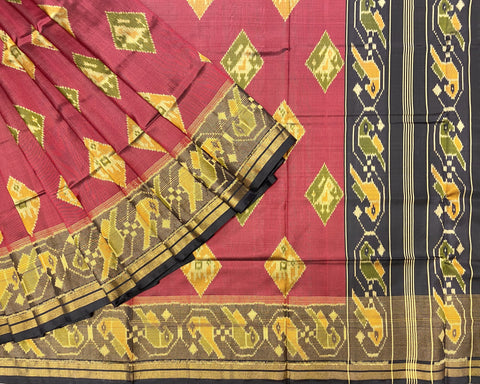 Black & Maroon every green Patola Saree