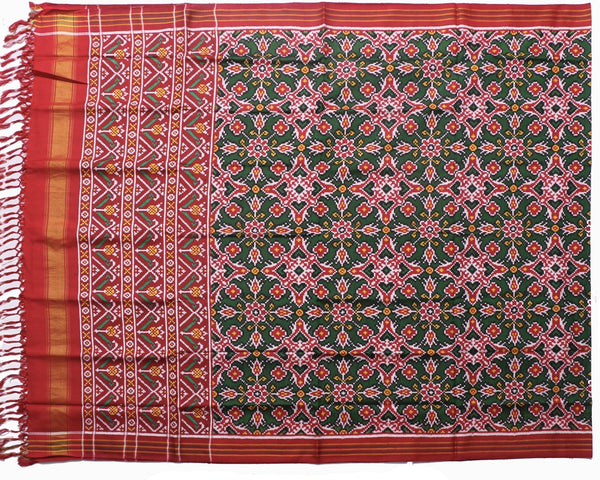 Green chhabdibhat Double Ikat Patola