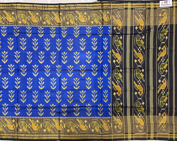 Black and Blue beautiful Designer Patola Saree