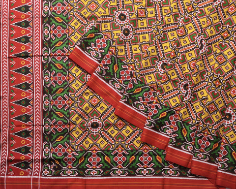 Haldi yellow Double ikat Patan Patola