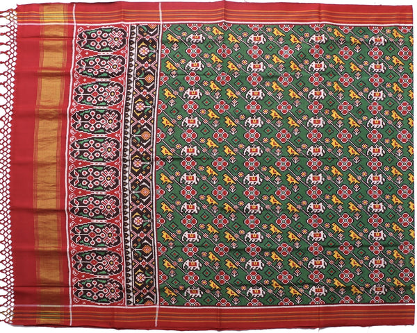 Green Double ikat Patan Patola Saree