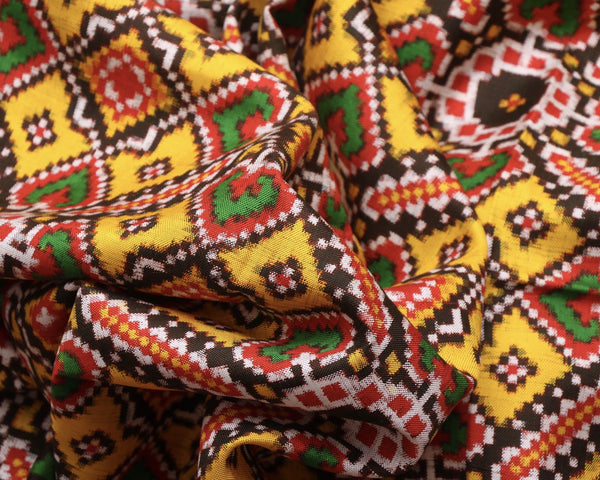 Haldi yellow Double ikat Patan Patola