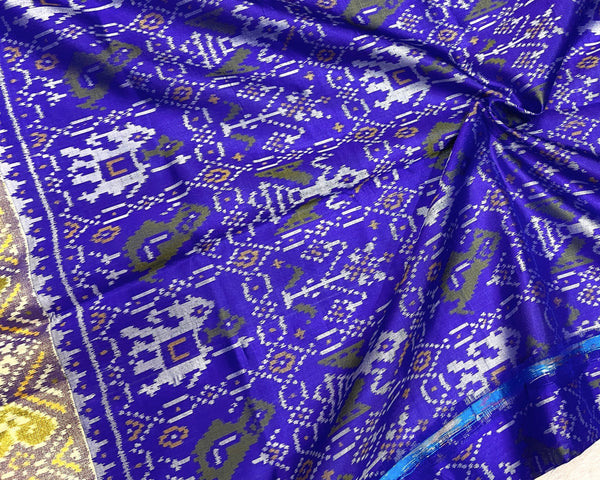 Blue Narikunj Sankali Bhat traditional Patola